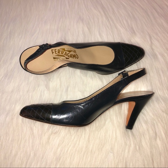 Salvatore Ferragamo Vintage Leather Slingback-10.5 - Picture 2 of 7